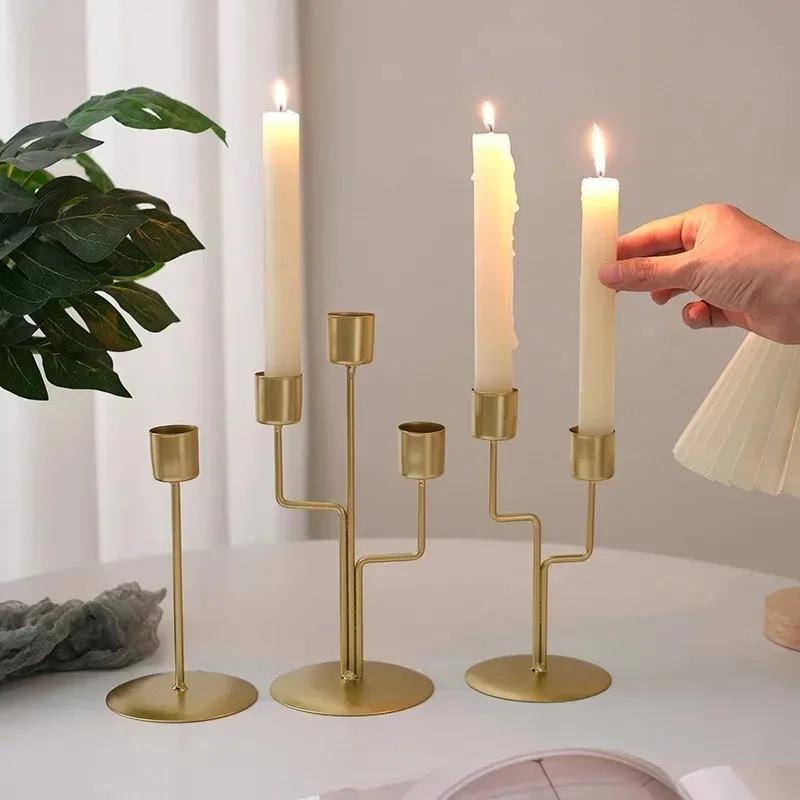 Candlestick Crafts Simple Nordic Desk Candle Ornament Candle Holder for Dining Room Decor Thanksgiving Wedding Festivals Gift