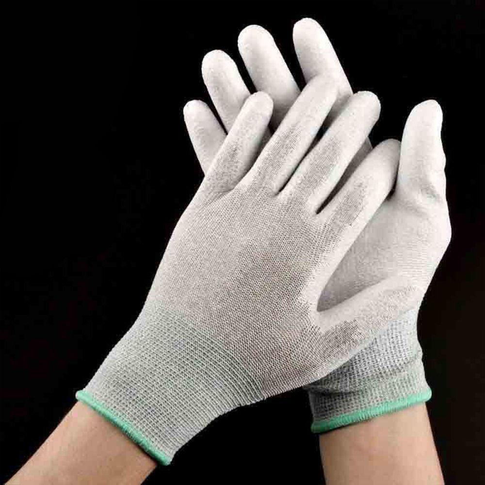 PU Finger Coating Anti-static Gloves Nylon-Carbon Safety Work Gloves Working Gloves  Electronic