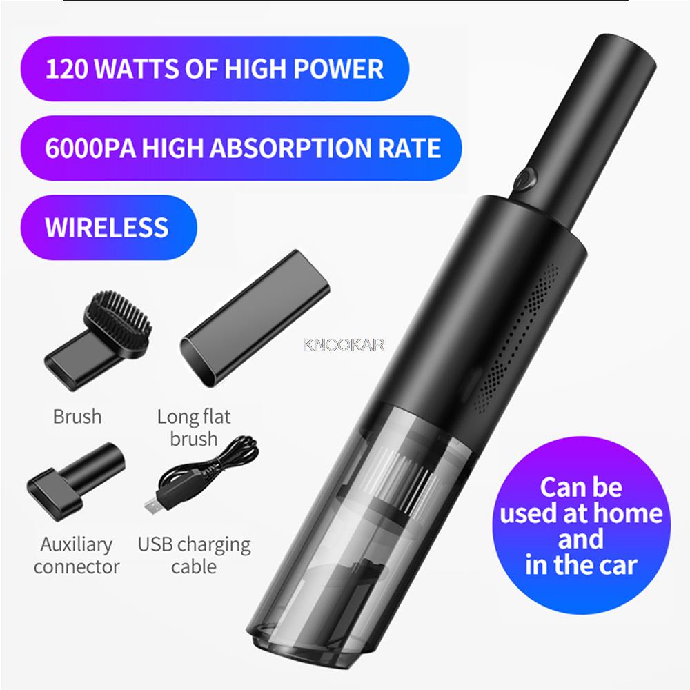 Home Vacuum Cleaner Handheld Wireless with 6000pa Strong Suction Auto Portable Rechargeable Dust Catcher for Car/Office Cleaning