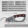 Stainless Steel Utility Kitchen Knife with Zebra Pattern and Wooden Handle