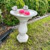 Concrete Bird Waterer On a Column for the Garden