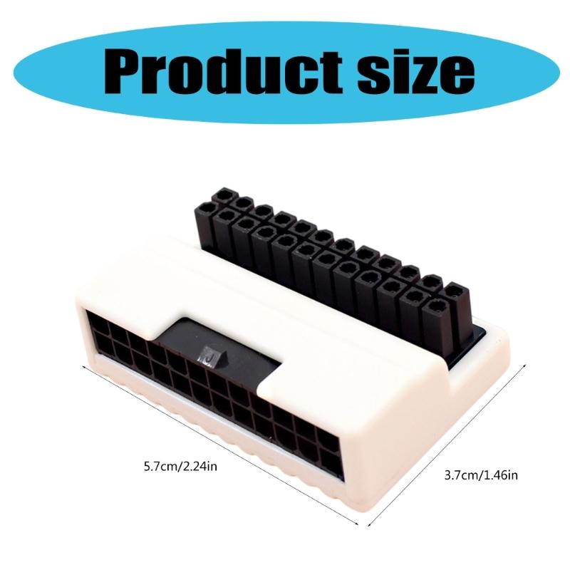 Adapter zasilania 24-pinowy żeński na 24-pinowy męski, kątowy 90 stopni, złącze mostkujące do zasilania komputera stacjonarnego