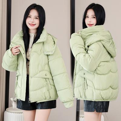 Down Cotton Jacket Short Hooded College Style Fashion Loose Thick Warm Winter Jacket