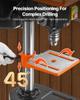 203.2mm Benchtop Drill Press, 500W Induction Motor, Tabletop Drilling Machine with 500 / 890 / 1400 / 1900 / 2500 RPM Adjustable Speed, 0-45° Tilting