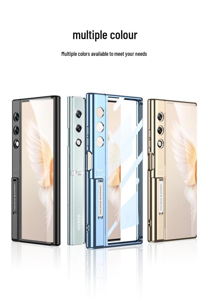 Honor V Purse Foldable Phone Case: Transparent TPU Silicone, Stand Feature, Anti-fall Protection.