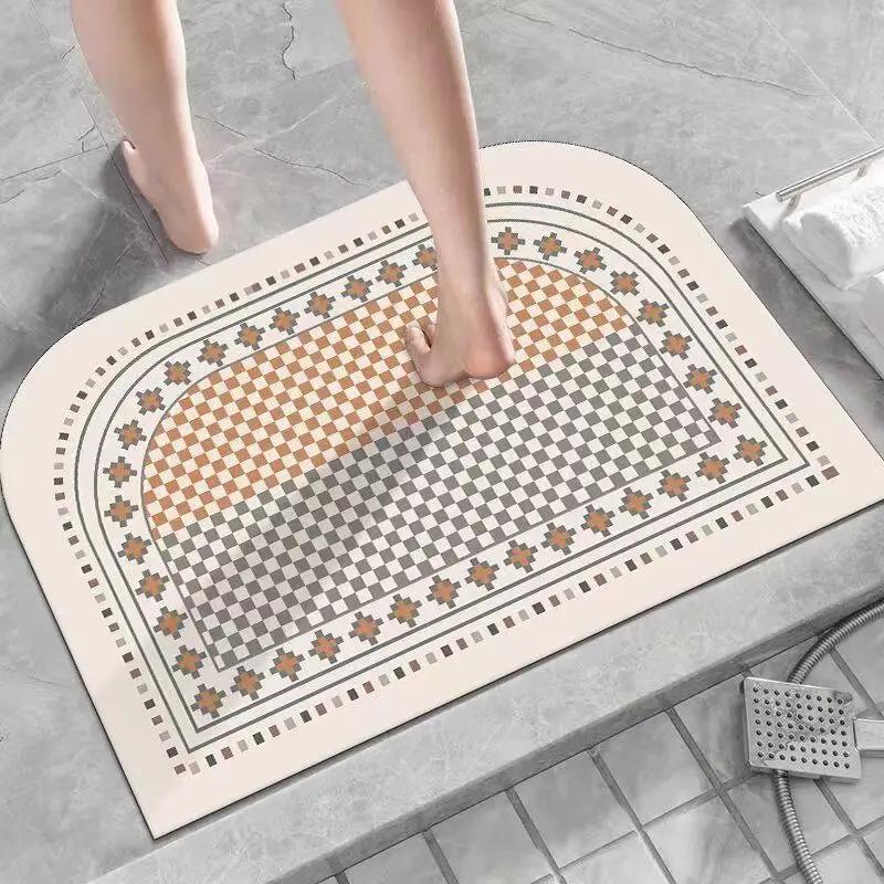 Bathroom Diatom Mud Mat Toilet, Entrance Door, Toilet Cartoon Non-slip Foot Pad Cushion