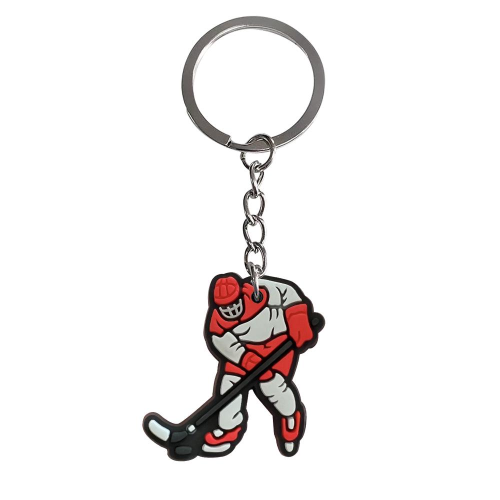 Hockey Backpack Charms: PVC Keychain Pendants, Soft Rubber DIY Ornaments, Small Gift Keychains