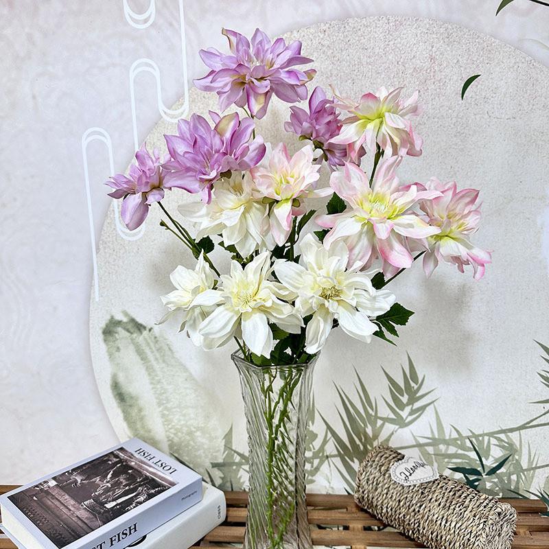 Realistic Artificial Dahlia Flowers For Wedding Ceremony And Home Decor