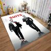 Non-Slip Floor Rug Suits TV Series Lawyers Walking Suit Poster Red Tie boho folk decorative pattern great for gaming room studio apartment