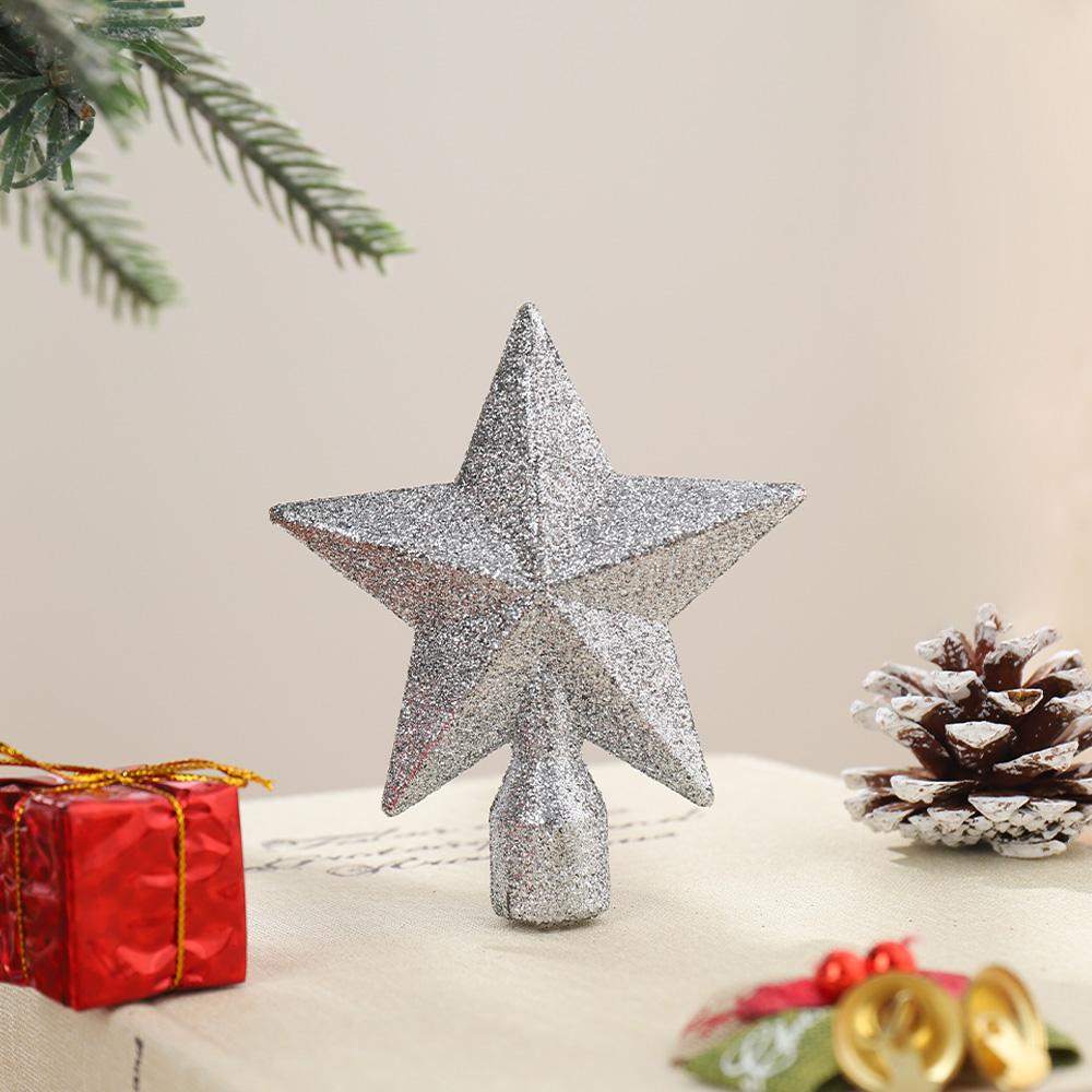 

5/10Pcs Christmas Decoration Glitter Sparkling Stars for Top of Christmas Tree Ornaments Home Room Decor New Year 2026 Xmas Gift 5Pcs серебряный