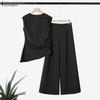 ZANZEA Women Sleeveless Vest Tops and Long Pants Casual Two Piece Suit Sets