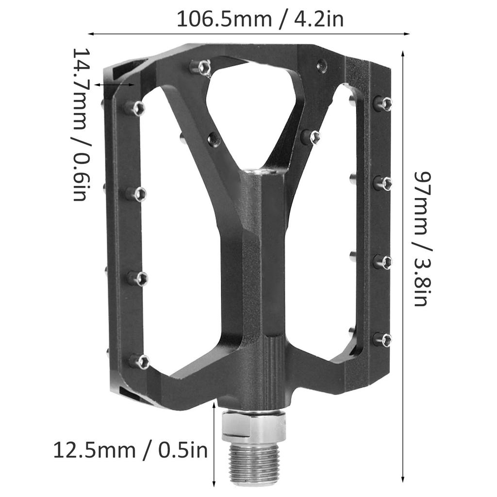 JT03 Mountain Bike Aluminum Alloy Pedal Non-Slip   Foot Rest Cycling Accessory(Black )
