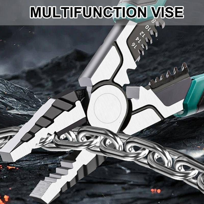 Multipurpose 9" Locking Pliers Wire Stripper for Stripping,Cut Iron Wire, Pull Wire High Strength Electrician Decoration