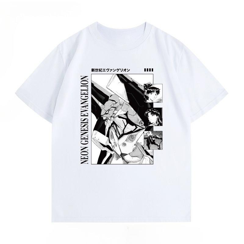 New Century Gospel Warrior EVA Animation No 1 Machine Mecha Apostle Trend Short Sleeve Summer TShirt Crew Neck Cotton Tee S