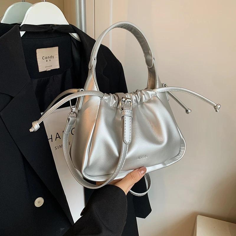 Women's Popular Cord Bucket Bag This Year Autumn New Style Niche and Elegant Versatile One Room Bag