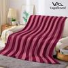 Coperta in Flanella a Righe Rosa Borgogna Calda Morbida Halloween Natale Divano Caldo Accogliente Decorativo Decorazione Regalo Per Tutte le Stagioni