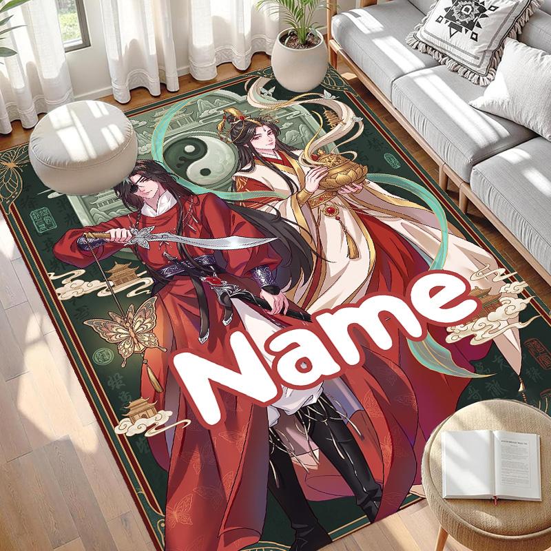 Custom Name Personalized Heaven Official's Blessing Print Carpet, Versatile Home Decor Rug, for Playroom, Apartment, Balcony, Entryway, Hallway Gift