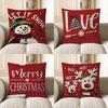 Home Decor Let It Snow Snowman Christmas Throw Pillow Pattern Cushion Cover Suitable For Sofa Bedroom Car Pillow Cover