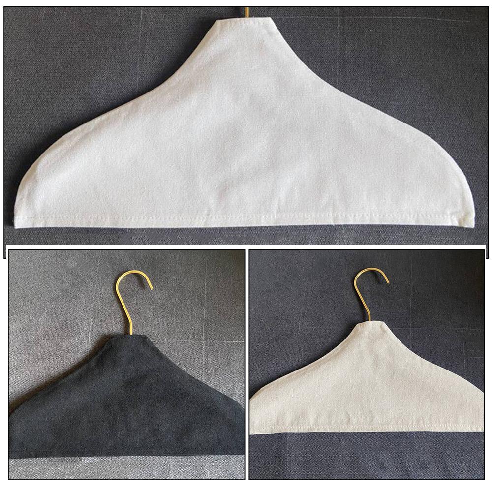 Cotton Linen Hanger Covers Anti Slip Dust Proof Coat Hangers Protector Wooden Dress Hangers Cover Closet Hanger Jeans Hanger