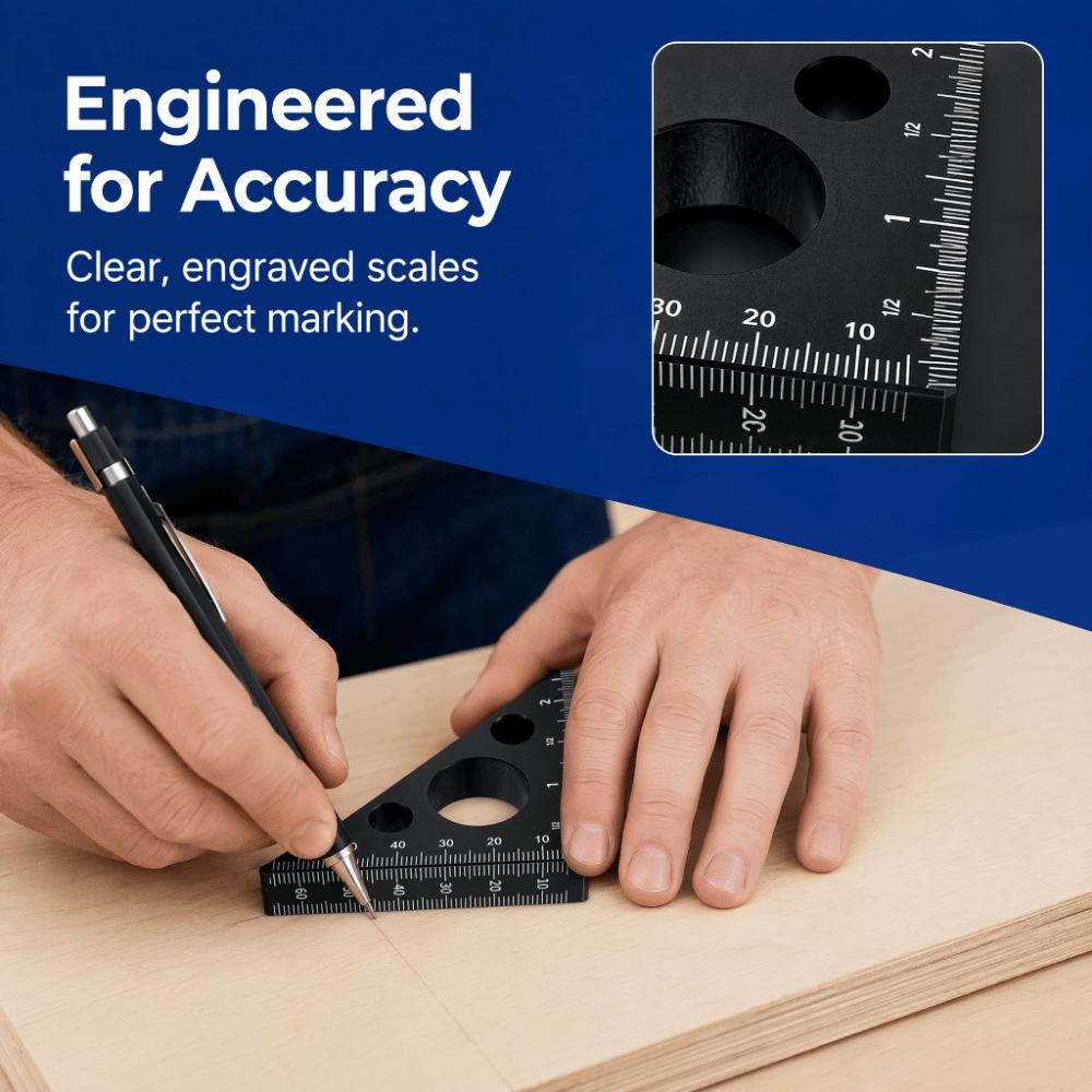 Thickened Design Measuring Tool Aluminum Alloy Angle Ruler Layout Measuring Tool Workshop Use