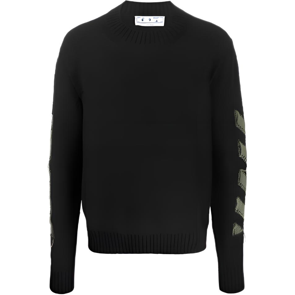 OFF WHITE FW21 Sweater Loose Fit Men's Black OMHE088F21KNI0011055