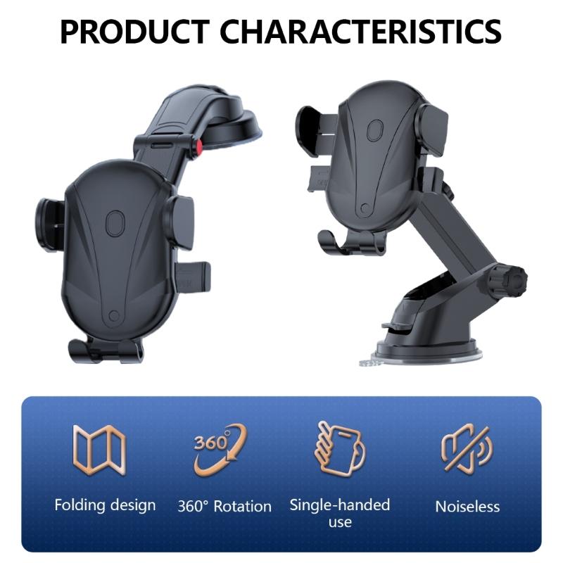 Phone Stand Car Phone Holder Dashboard Mount 360 Degree Rotating Holder for 4-7inch Cellphone Suction Cup Auto Cradles