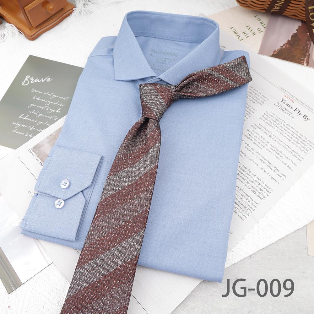 Men's 8CM Korean-British Style Jacquard Silk Striped Professional Tie