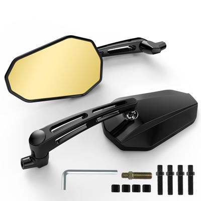 1 Pair Motorcycle Rearview Mirror Rotating Base Handlebar Mount Side Rear View Mirror Reflector Compatible For C90