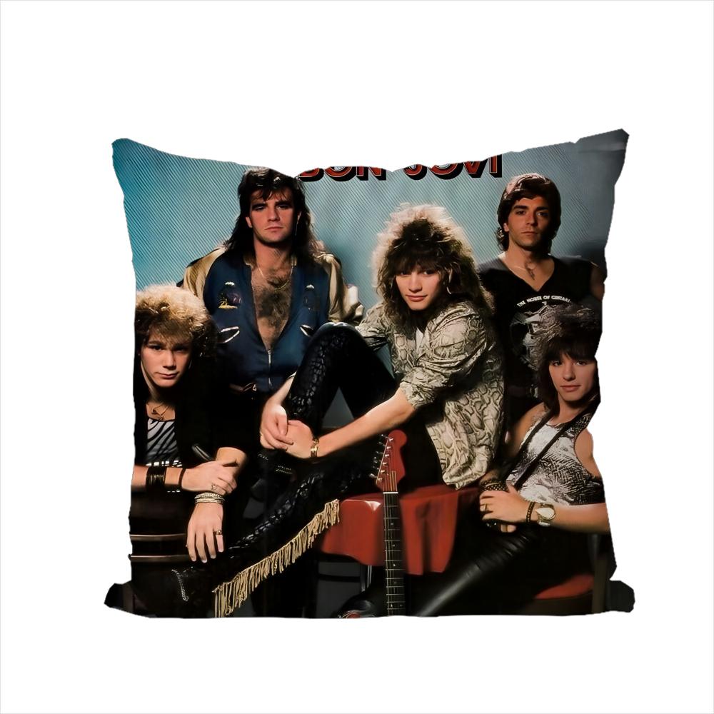 

Band BBon JJovi Pillow Case For Car Sofa Decorative Home Doublesided Print Plush Square Throw Pillow Cushion Cover 30x30cm