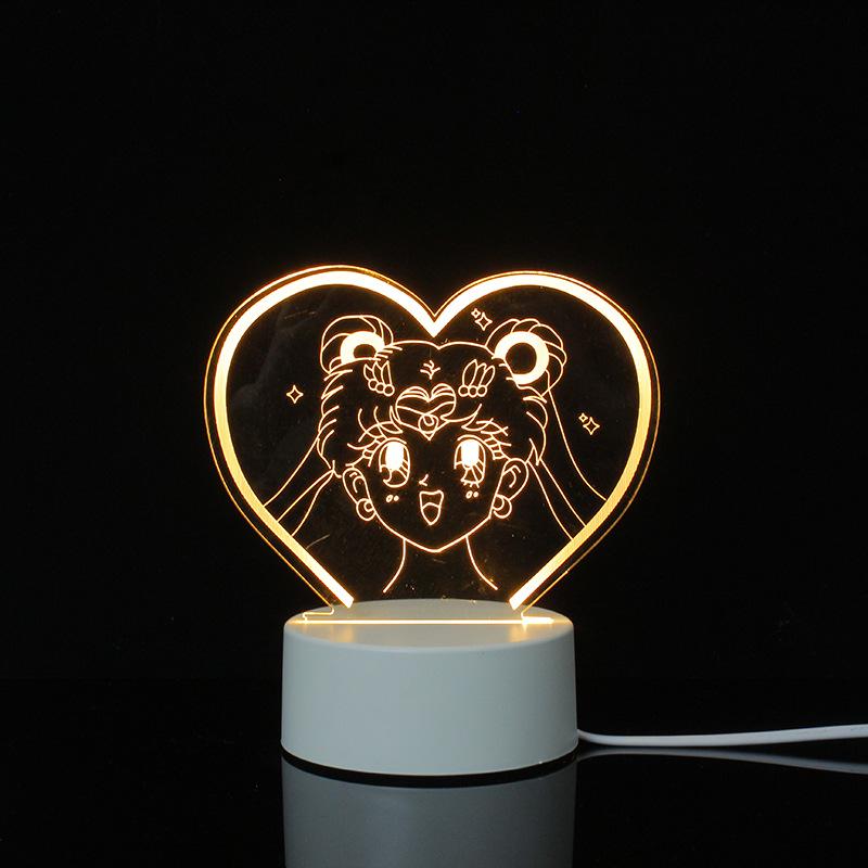 3D Cartoon Night Light: Custom Acrylic Bedside Lamp for Atmosphere & Gifts