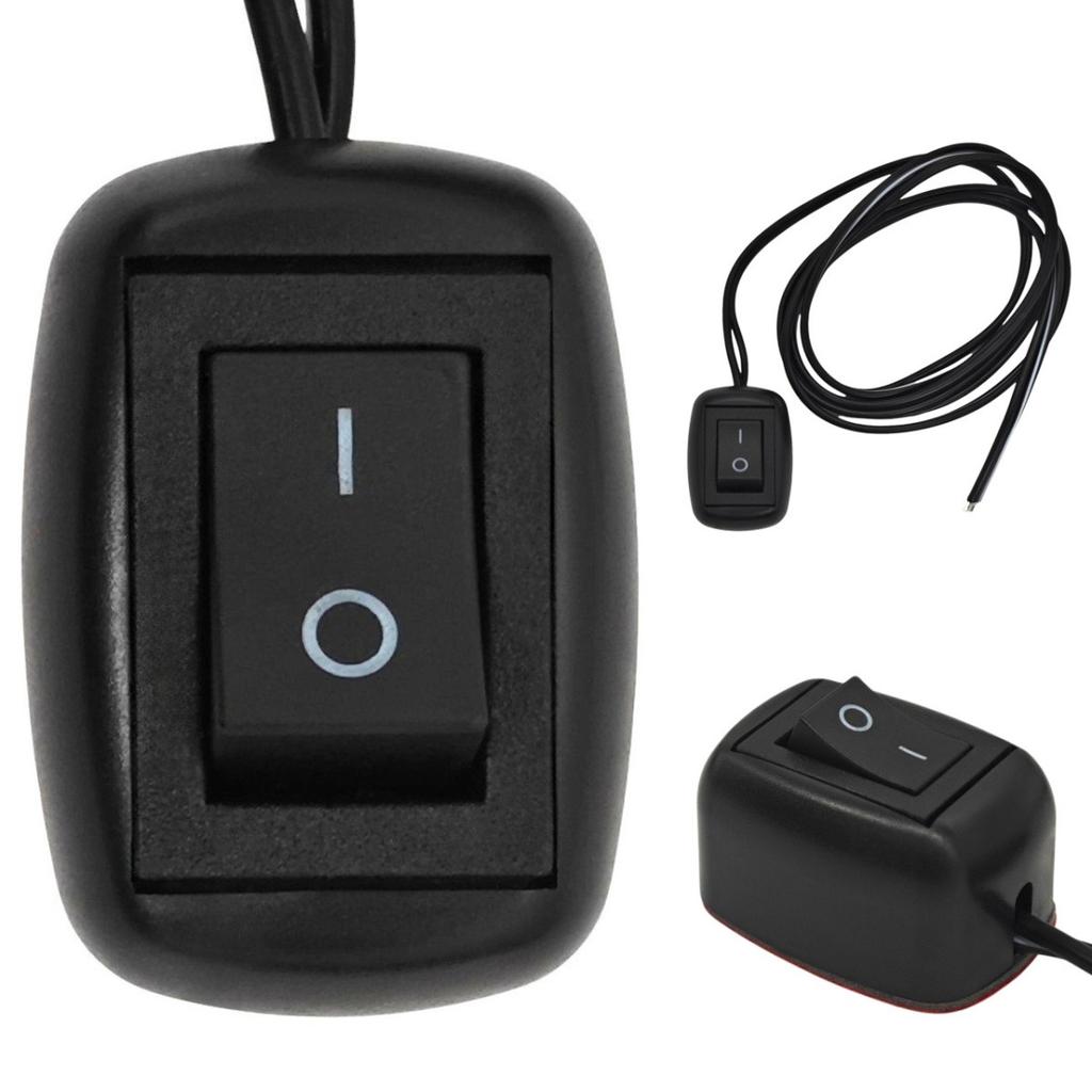 2 Pcs On/Off Switch, Snap Switch On Cable Black