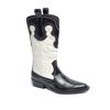 Stivali Occidentali da Donna a Mezza Gamba Tacco Chunky Punta Acuta Color Block Moda