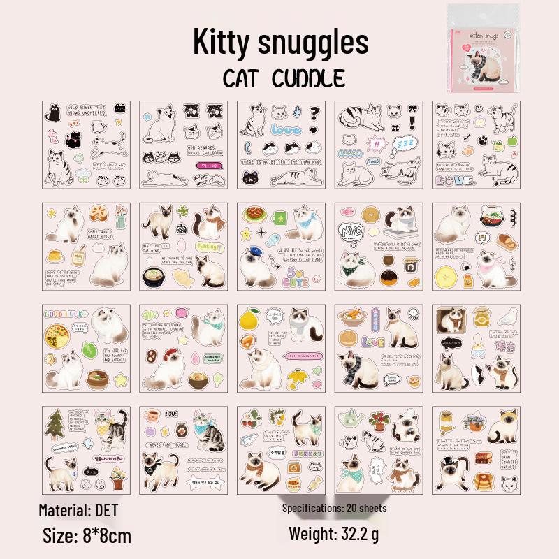 

Language and Leisure: Cute Cat Pattern Decorative Sticker Book for Pets
