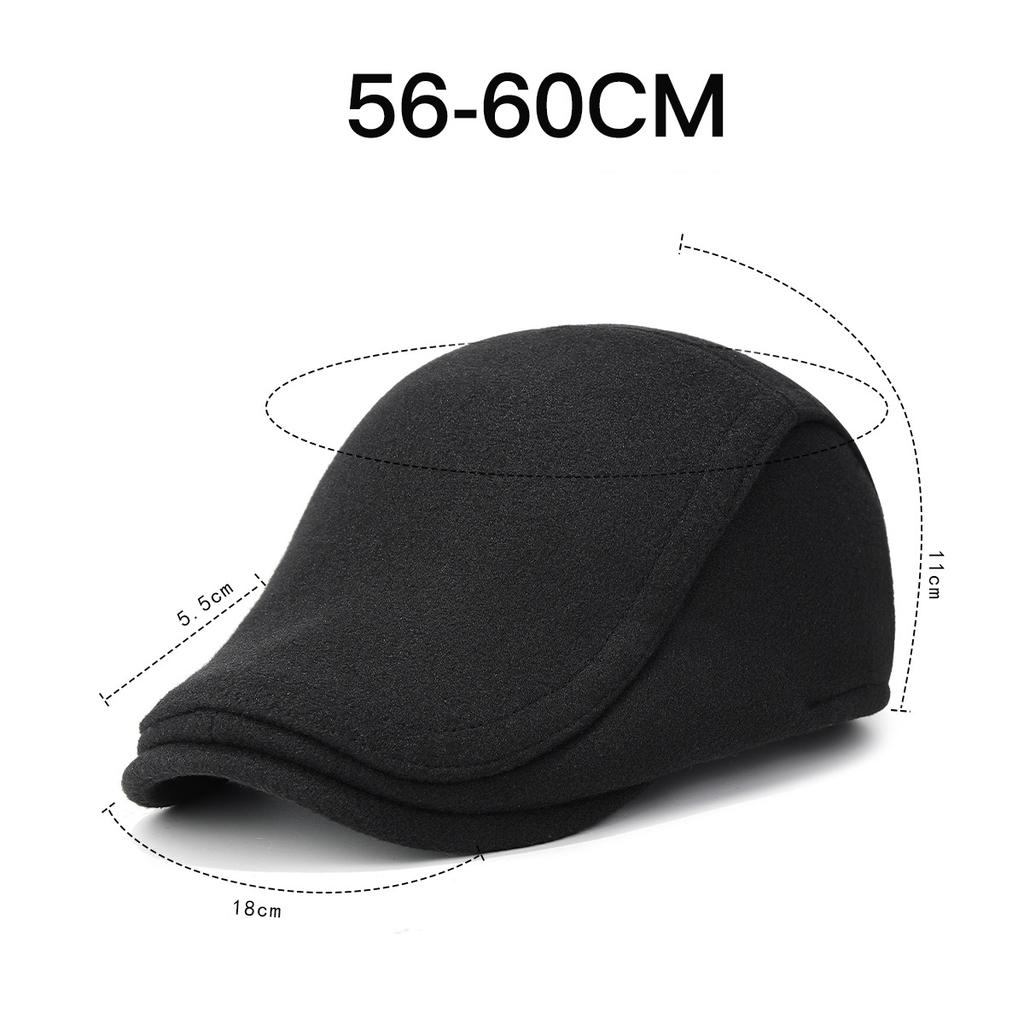 Winter Forward Cap Outdoor Warm Ear Protection Cap Men's Woolen Middle-Aged and Elderly Cold-Proof Retro Cap