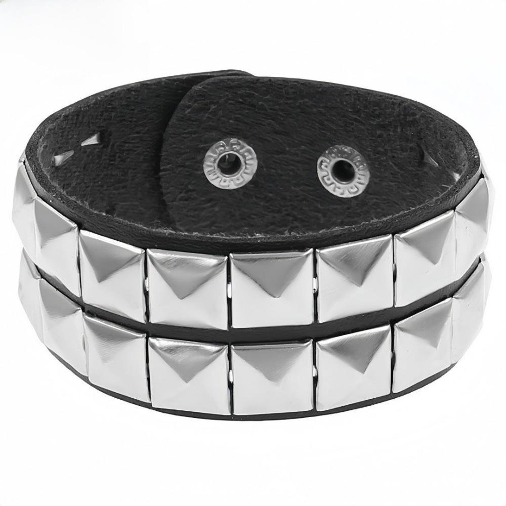 

Punk Black Wristband Goth Cuff Bangle New Studded Bracelet Unisex Jewelry B-1pc