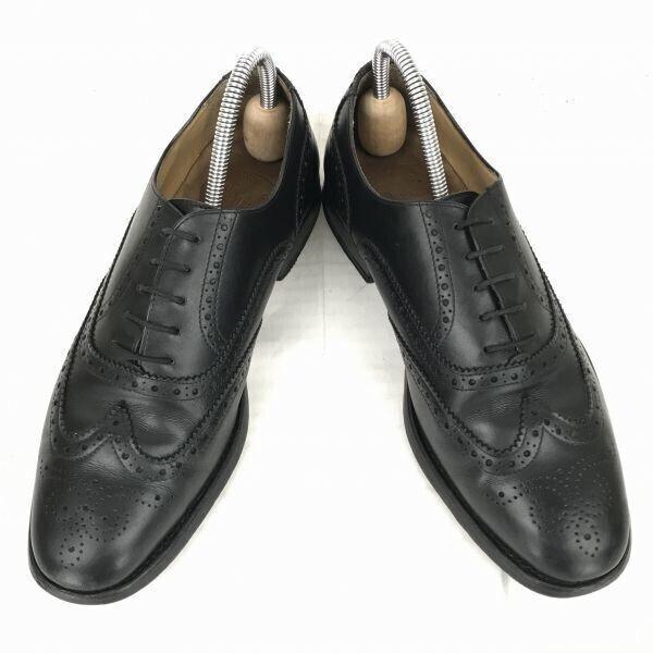 JOHN MENDSON Leather Wingtip 26.5 Black Goodyear Full Brogue Dress Shoes Business(USED)