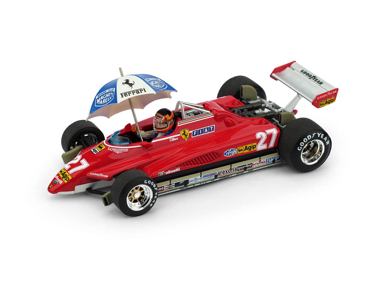 

BRUMM Ferrari F1 126C2 Gilles Villeneuve umbrella 1982 Brazilian GP BRUMM FERRARI GILLES VILLENEUVE 1/43 figure/with [item]