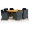 VidaXL Garden Dining Set, 7 Pcs Dark Grey.