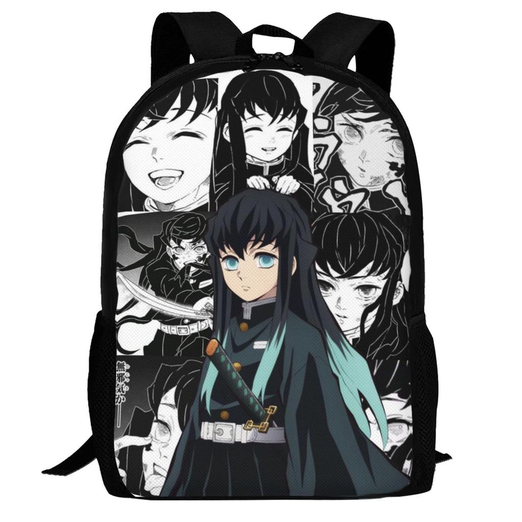 Demon Slayer Anime Backpack Tokitou Muichirou Print Student School Bag Teen Girls Travel Rucksack Casual Daypack Mochila Gift