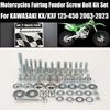 Motorcycles Fairing Fender Screw Bolt Kit Set For Kawasaki KX 250 450 250F 450F KX250 KX450 KX250F KX450F Enduro Dirt Pit Bike