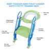 Baby Toddler Hard Toilet Chair Ladder Adjustable Safety Potty Training Seat (Blue   Green)