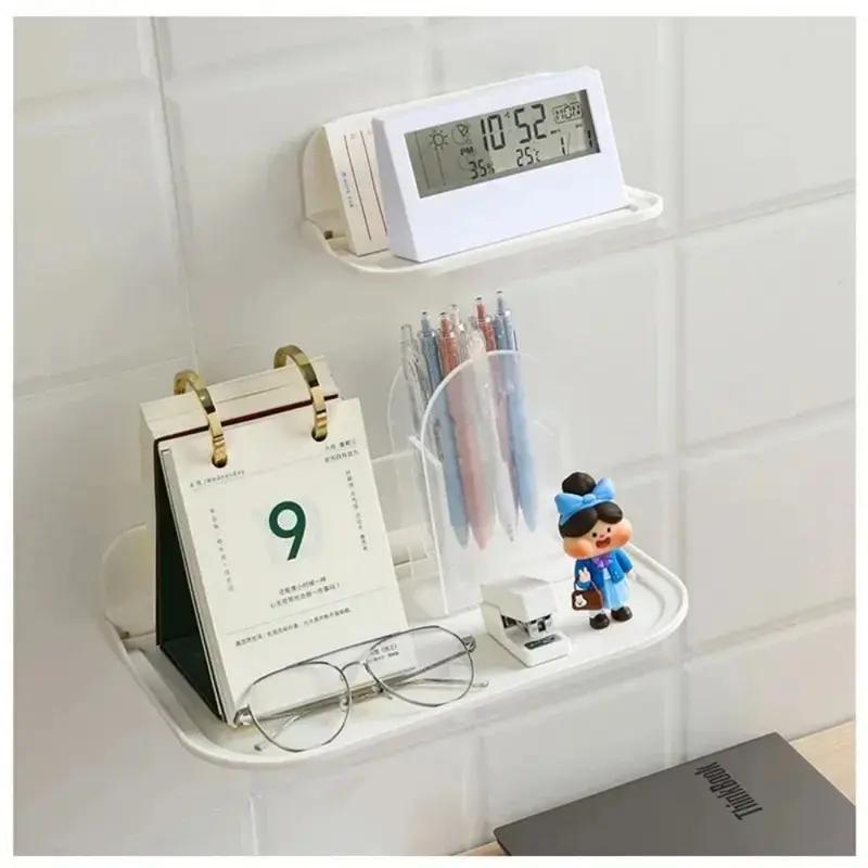 Składana półka ścienna oszczędzająca miejsce składany stojak do przechowywania uchwyt na telefon bez dziurkacza router wi-fi taca do przechowywania Organizer łazienkowy