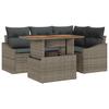 Garden Sofa Set with Storage 5 Pcs Grey Poly Rattan