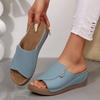 Women's Plus Size Minimalist Slides Solid Color Fish-Mouth Thick-Soled Casual Sandals