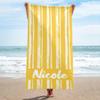 Stripe Beach Towel Custom Name/Logo Microfiber Towel Thin Quick Dry Absorbent for Beach Swimming Yoga Bath Sports