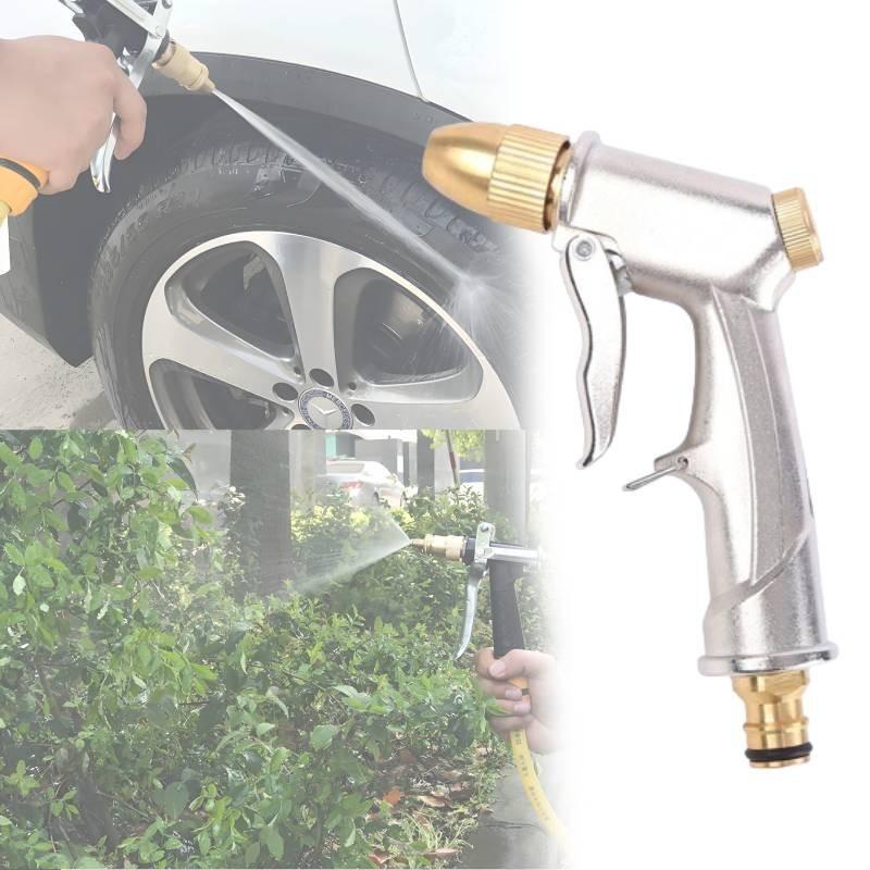 Premium Silver Plated Aluminum Alloy Water Gun For Car Washing And Gardening Needs