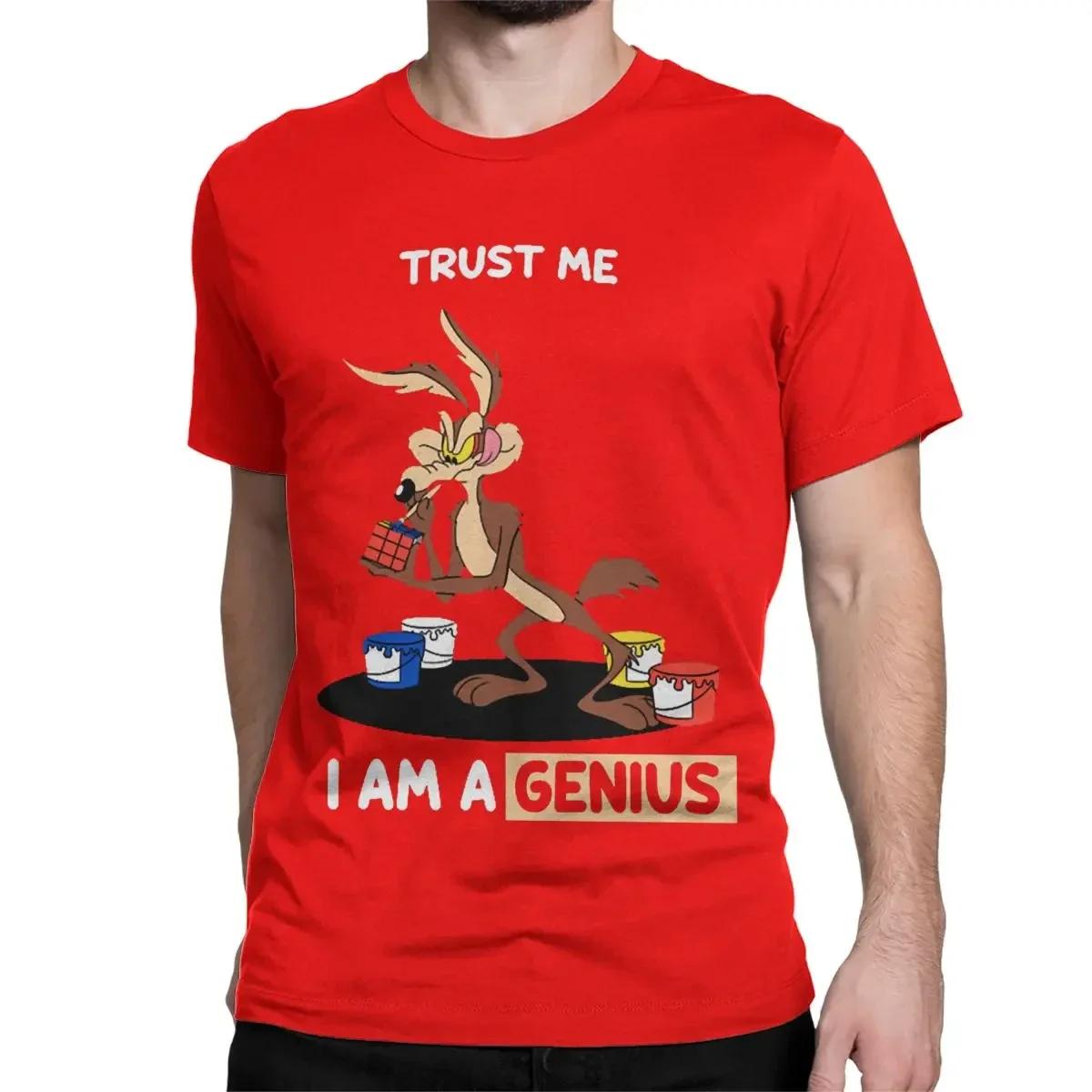 

Trust Me I Am A Genius T-Shirts Men Women Wile E Coyote Cartoon Funny 100% Cotton Tees Short Sleeve T Shirt Gift Idea Clothing#Color(3) XXXXXL
