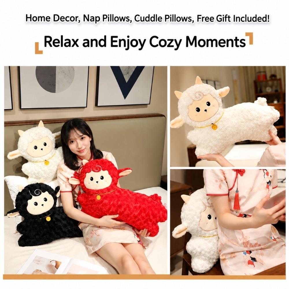 60cm Plush Mascot Doll Large Stuffed Animal Toy Zodiac Sheep Plush Throw Pillow  Home Decoration
