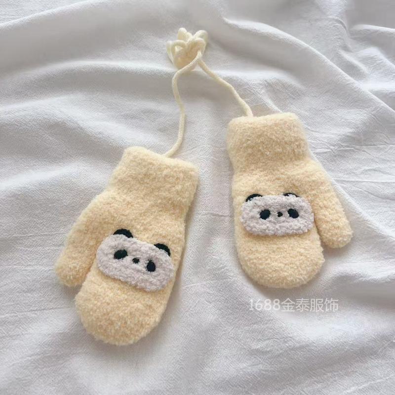 - Years old, blogger, children's baby gloves, winter velvet warm bunny bear children's neck bag finger batch