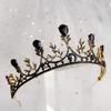 1Pc Bride Retro Black  Crown Queen Tiara Brides Wedding Jewelry